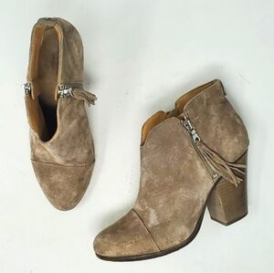 RAG & BONE Suede Double-Zipper Ankle Booties Women's Size 38.5 EU